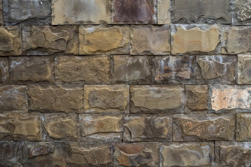 texture: brickwork of the exterior wall of the house - background