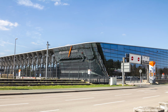 Nurnberg, Germany, Apr 4,2019: Messe (Convention Center) in Nuremberg, Germany. It hosts multiple notable international trade fairs.