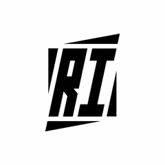 RI Logo monogram with modern style concept design template