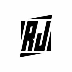 RJ Logo monogram with modern style concept design template