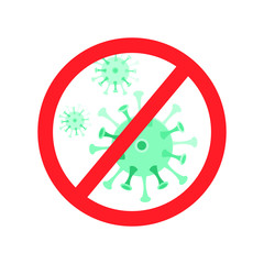 Coronavirus stop sign isolated on white background. Vector stock illustration.