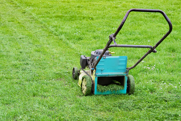 lawn mower in the garden