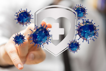 Corona Virus Healthcare Concept. Coronavirus protection Pandemic Sars Fever.