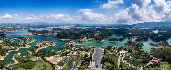 Panorama view of Guatape in Colombia