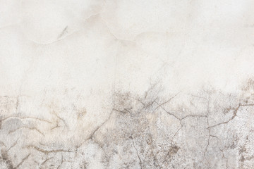 Empty interior for design, Old crack white concrete wall. Dirty white cement wall texture and background.