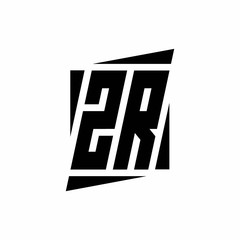 ZR Logo monogram with modern style concept design template
