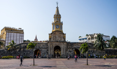 Clock Tower in Cartagena Colombia Getsemani Graffiti 