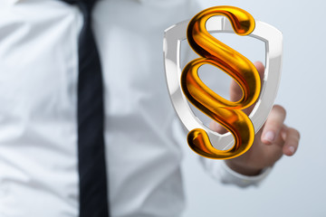 paragraph insurance law sign digital in hand