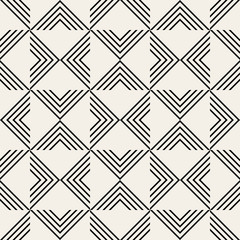 Abstract striped textured geometric seamless pattern. Vector simple monochrome modern ornament.