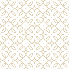 Seamless pattern in islamic style. Vector arabic gold ornament in white background.