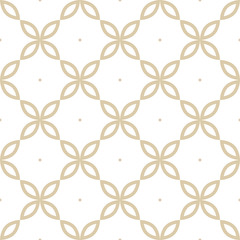 Seamless pattern in islamic style. Vector arabic gold ornament in white background.