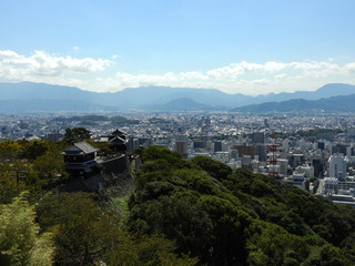 Obraz premium Shiroyama Park seen from Matsuyama Castle