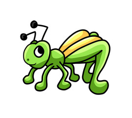 Adorable Stylized Little Grasshopper