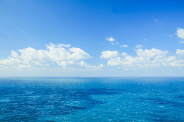 view over beautiful sea and horizon in Mallorca, Spain
