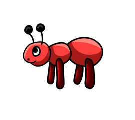 Adorable Stylized Red Ant