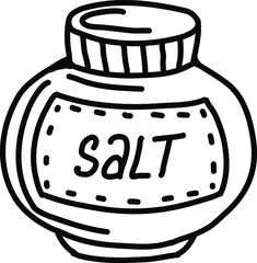 Hand- drawn with salt in the Doodle style . Vector illustration of salt