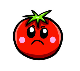 Cartoon Stylized Angry Tomato