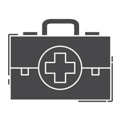Medical first aid kit icon flat style vector.