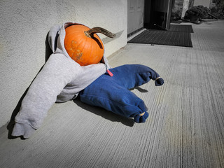 Funny Halloween Doll with Pumpkin Head - 332722324