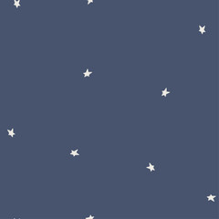Modern vector star pattern. Seamless background in doodle childish style. Night sky baby style texture.