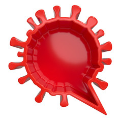 Plastic Corona Speach Bubble for graphic applications