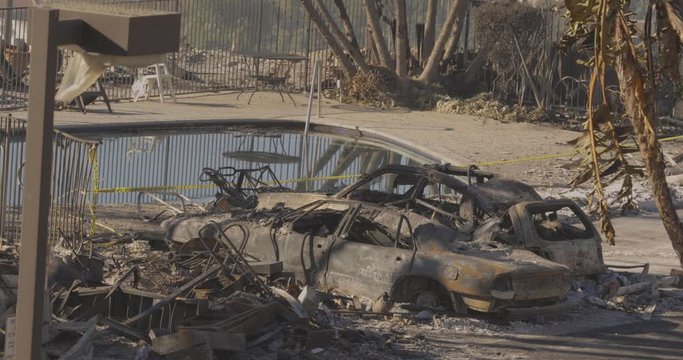 Aftermath of Thomas Fire in Ventura California December 2017