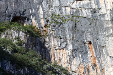pared de la montaña de roca