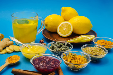 Lemon and herbal tea for better health and immunity system