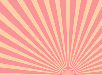 Sunlight glow horizontal background. Pink and peach color burst background.