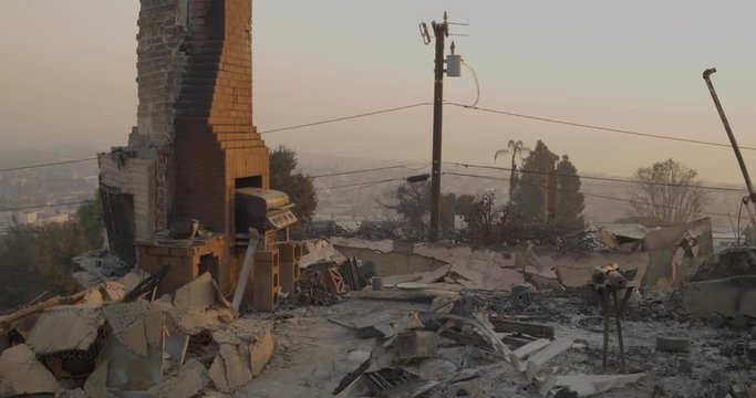 Aftermath of Thomas Fire in Ventura California December 2017.