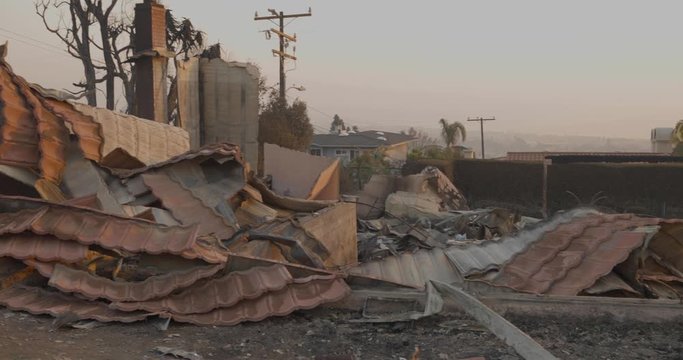 Aftermath of Thomas Fire in Ventura California December 2017