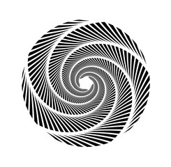 Abstract vector spiral shape on a white background. Isolated spiral, template for design, hypnotic effect. Eps 10