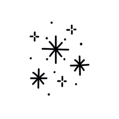 snowflake or stars doodle icon, vector illustration