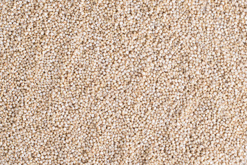 Gluten free quinoa grain close background. Healthy source of protein nutrition. Vegetarian-based vegan diet. Emergency stocks - background. Organic ingredient for healthy smoothie bowls and cereals.