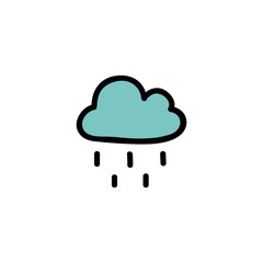 rain doodle icon, vector illustration