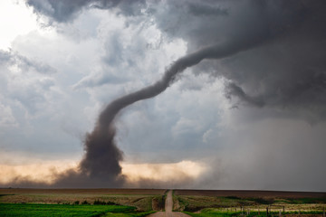 Tornado and supercell thunderstorm - obrazy, fototapety, plakaty