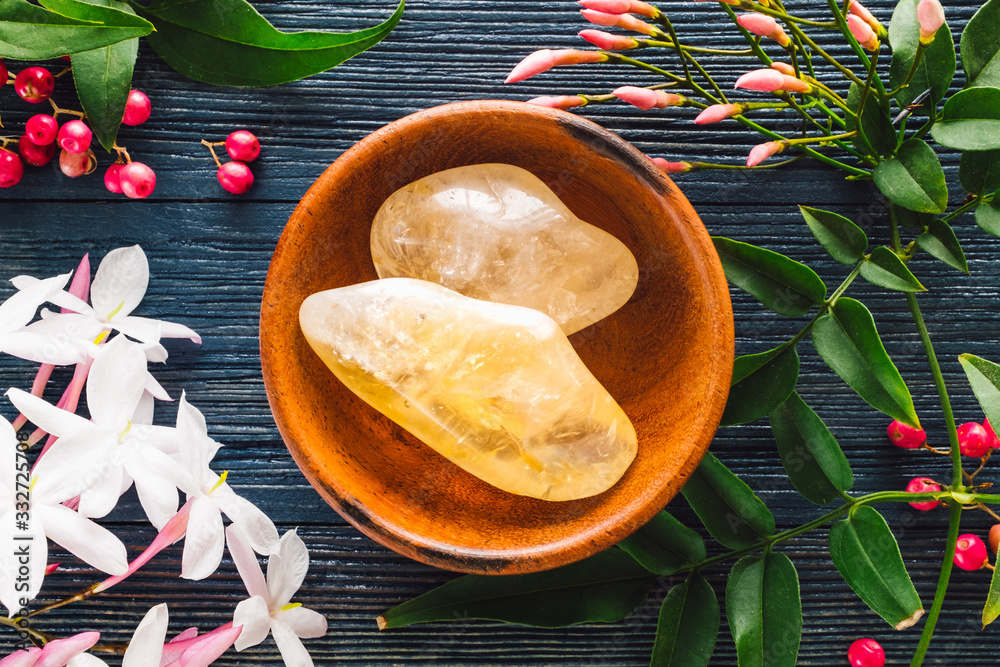 Canvas Prints teak bowl of citrine