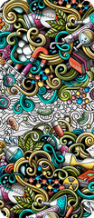 Science hand drawn doodle banner. Cartoon detailed flyer.