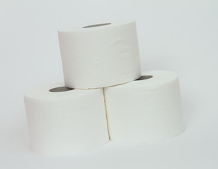 Toilet paper close-up isolated on white background. shortage concept. Isolated. Coronavirus. Hygiene toilet . Diarrhea 