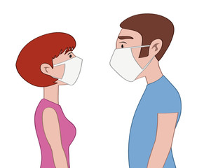 Menschen mit Schutzmaske