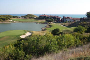Thracian Cliffs golf fields and resort view.