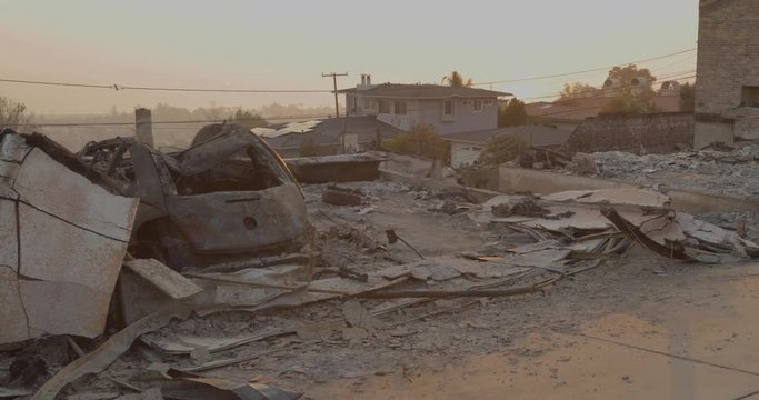 Aftermath of Thomas Fire in Ventura California December 2017
