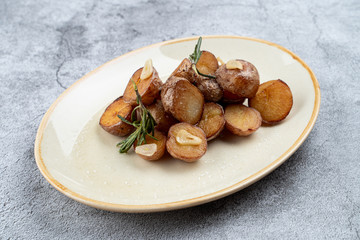 Baked baby-potato with garlic and rosemary