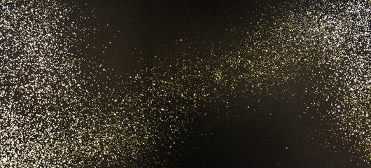 Golden (Christmas, New Year) Glitter Lights Defocused Background
