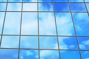 glass facade of a building