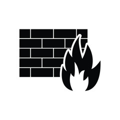 Firewall icon fireplace icon vector