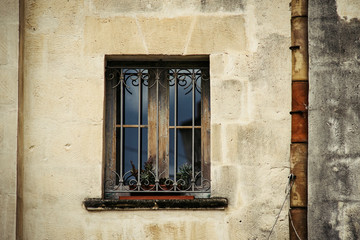 old window with shutters