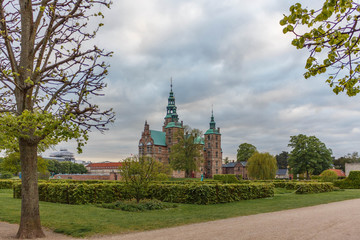 Rosenborg castle  in Kongens Have Copenhagen spring - Rosenborg King's garden.