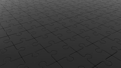 Black puzzle template background. 3D-rendering.