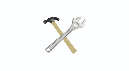 Vector Isolated Illustration of a Tools Icon with a Hammer and a Wrench